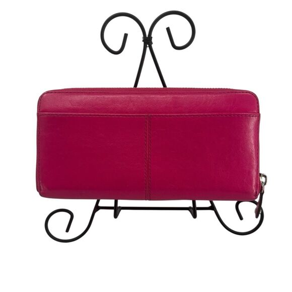 COACH Vintage Chelsea Hot Pink Leather Accordion Zip Around Wallet - Picture 3 of 7